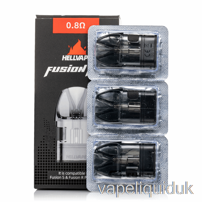 Hellvape Fusion R Replacement Pods 0.8ohm MESHED Pods Vape Juice